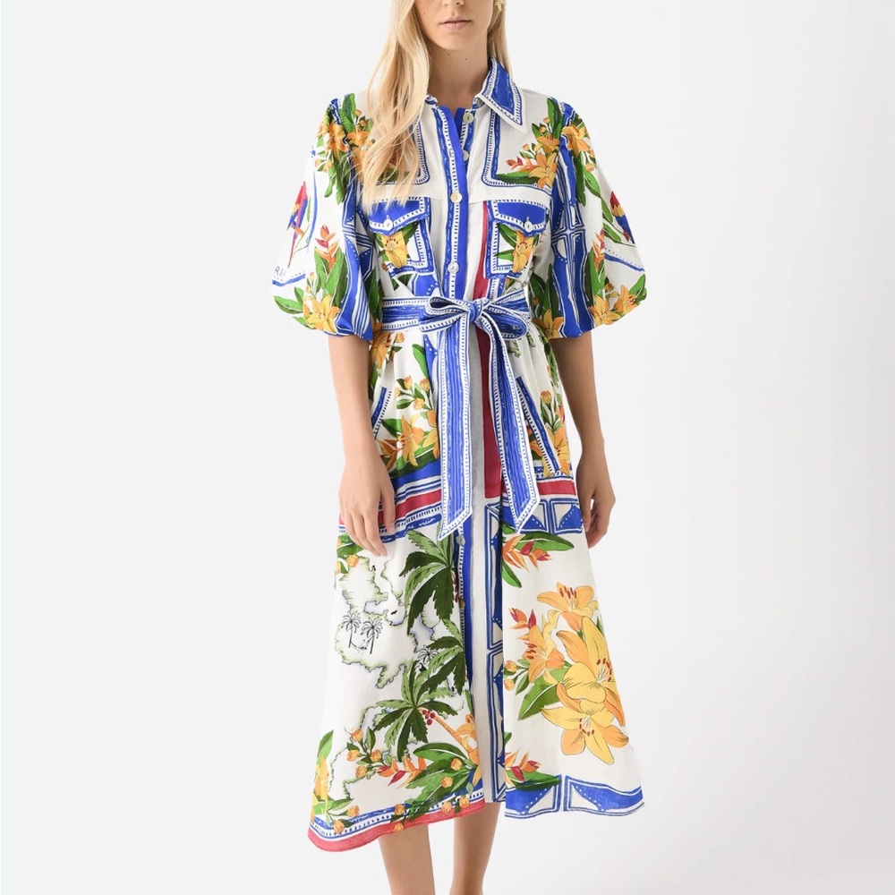 Farm Rio Floral Parrot Print Maxi Dress - Picture 2 of 8